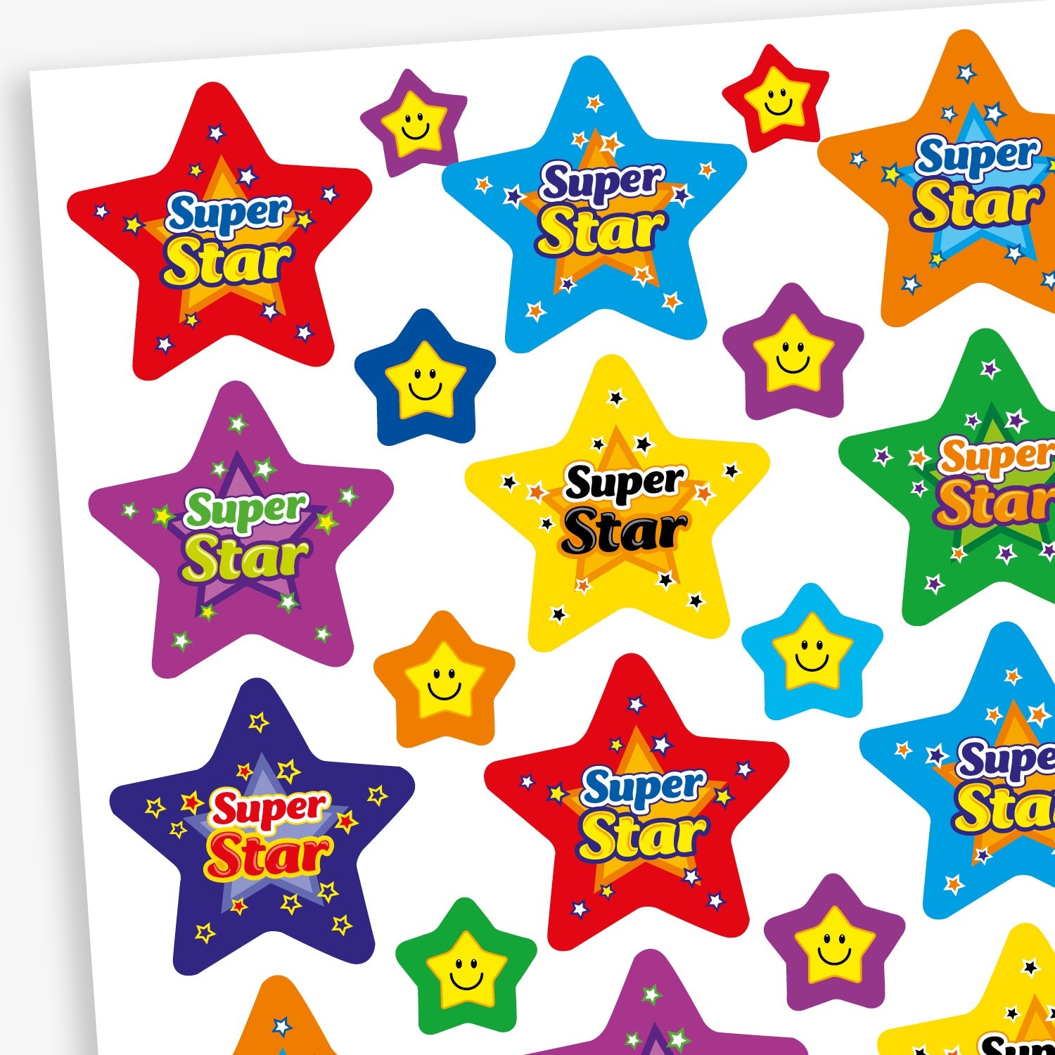 Super Star Stickers | Star Shaped | Bright Classroom Rewards