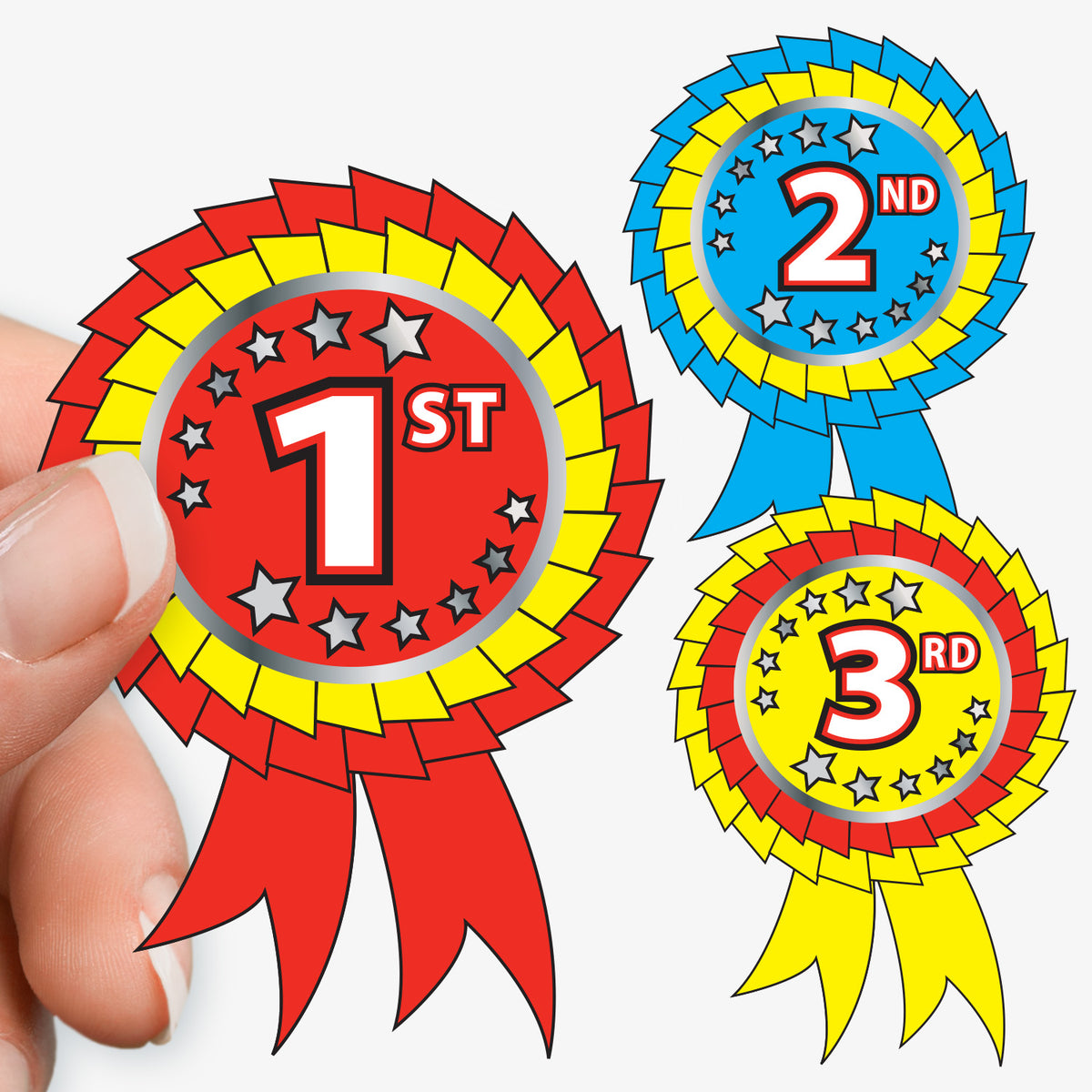 1st Sticker Metallic Place Rosette Stickers | x25 | 54mm x 37mm