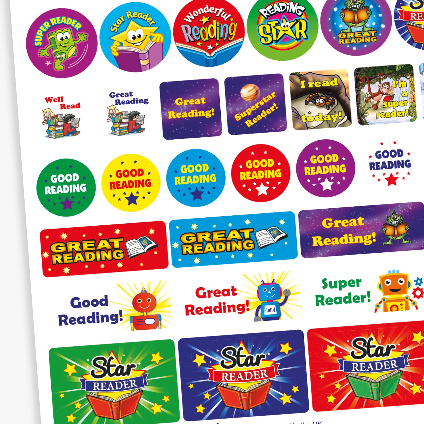 Reading Stickers in Various Shapes & Sizes | 55 Stickers