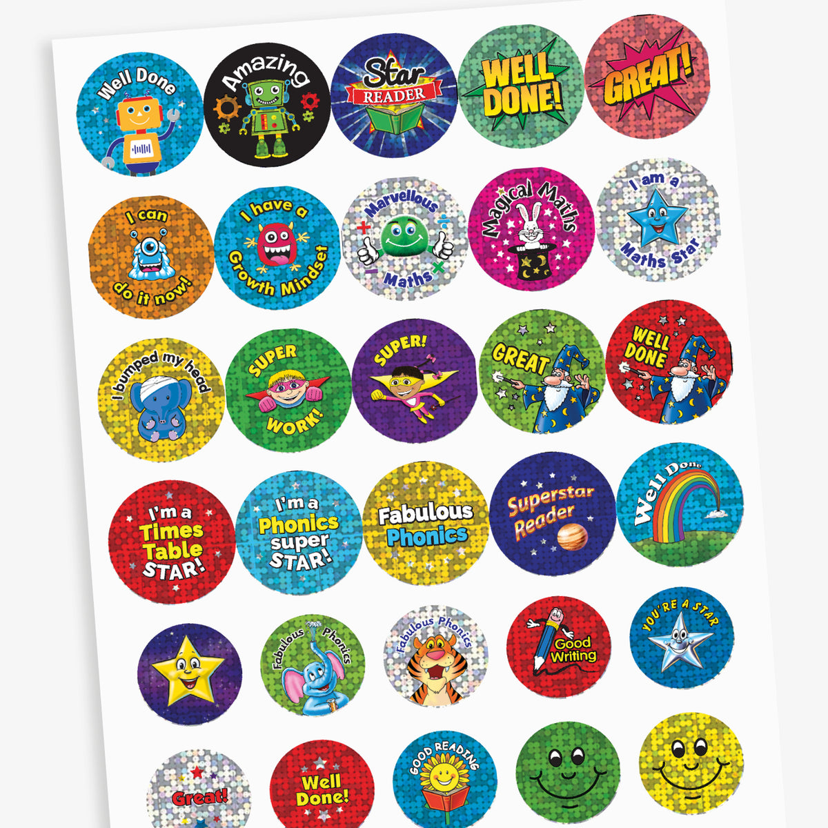 Sticker Styles Complex Mixed Stickers in Various Shapes & Sizes | 30 Stickers