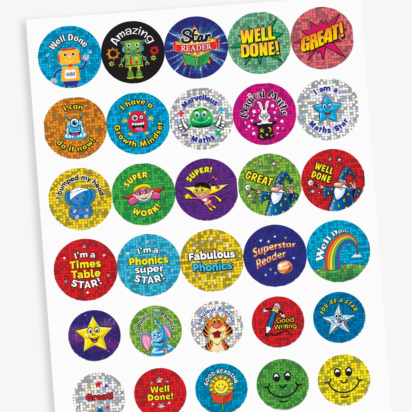 Mixed Stickers in Various Shapes & Sizes | 30 Stickers