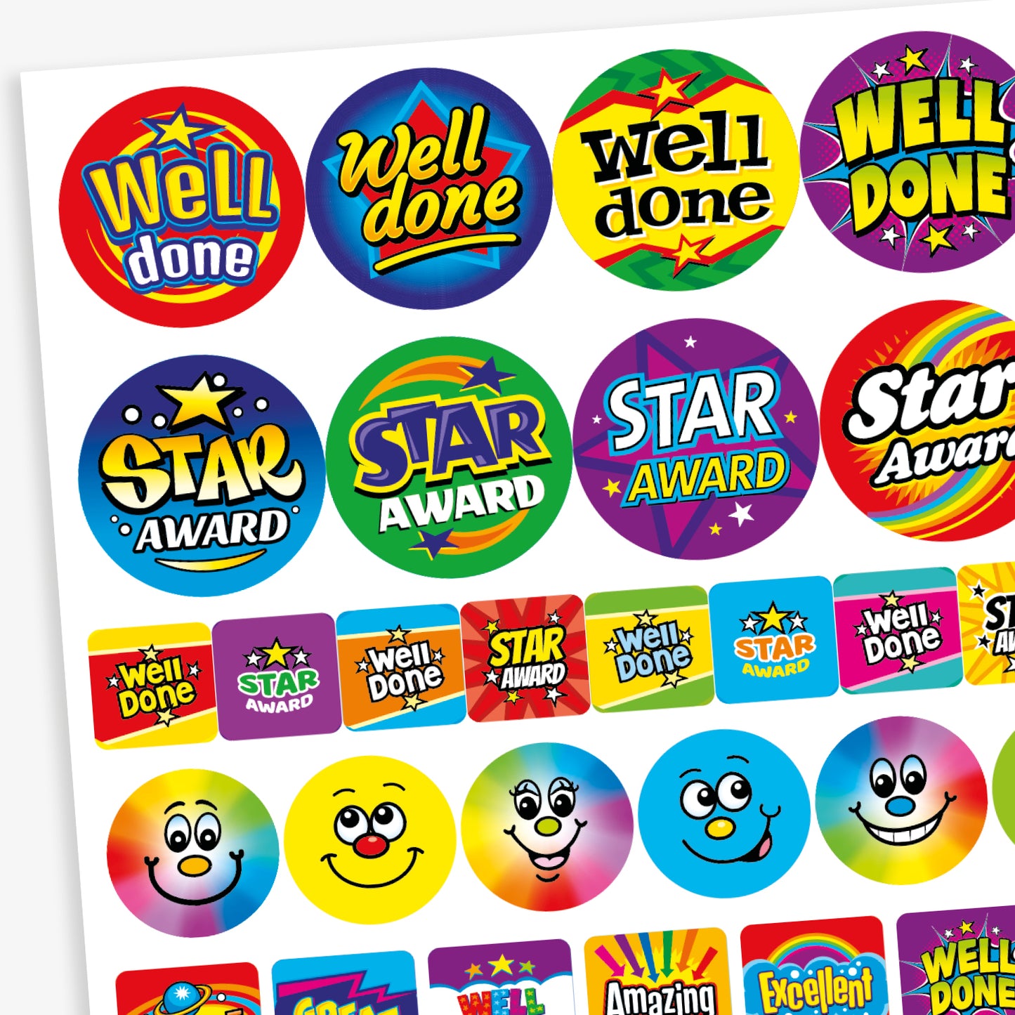 55 Assorted Shape and Size Praise Stickers