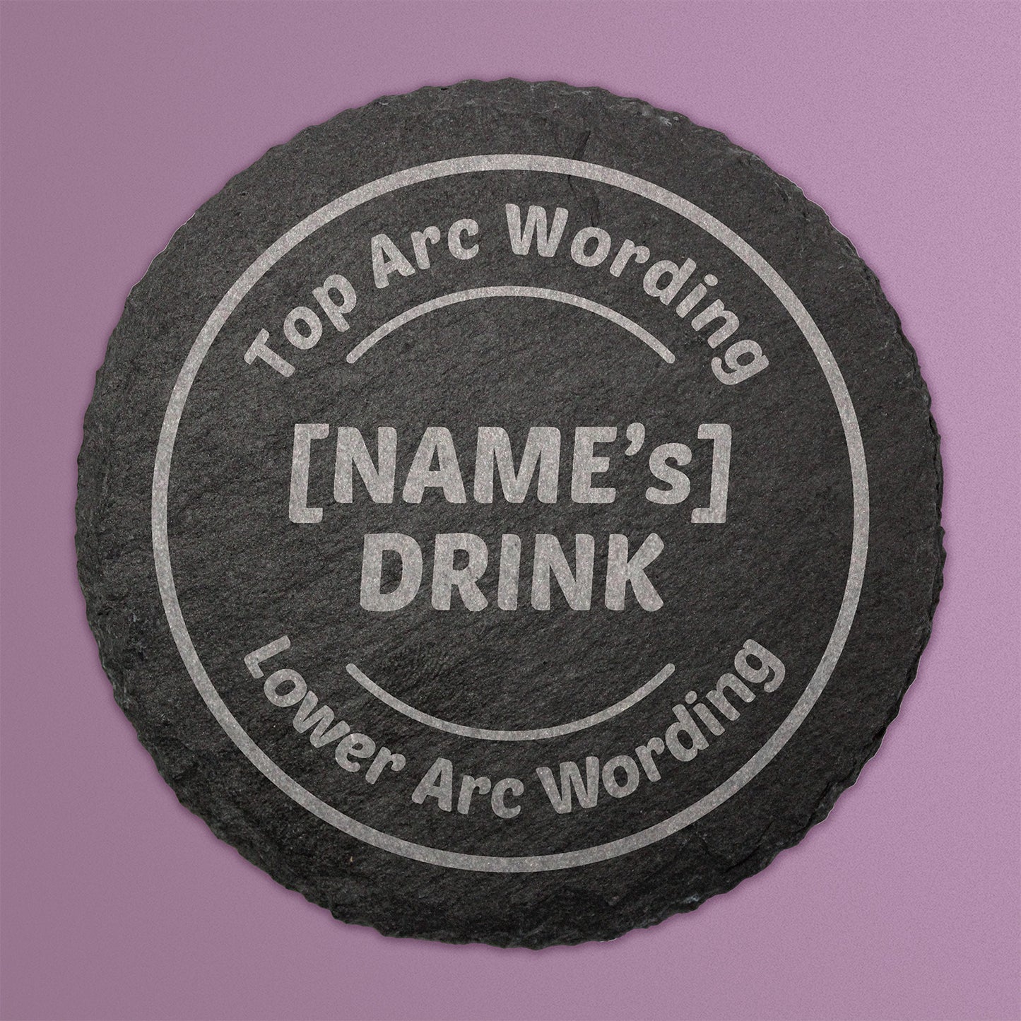 Personalised Circle Slate Coaster - 100mm