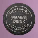 Personalised Circle Slate Coaster - 100mm