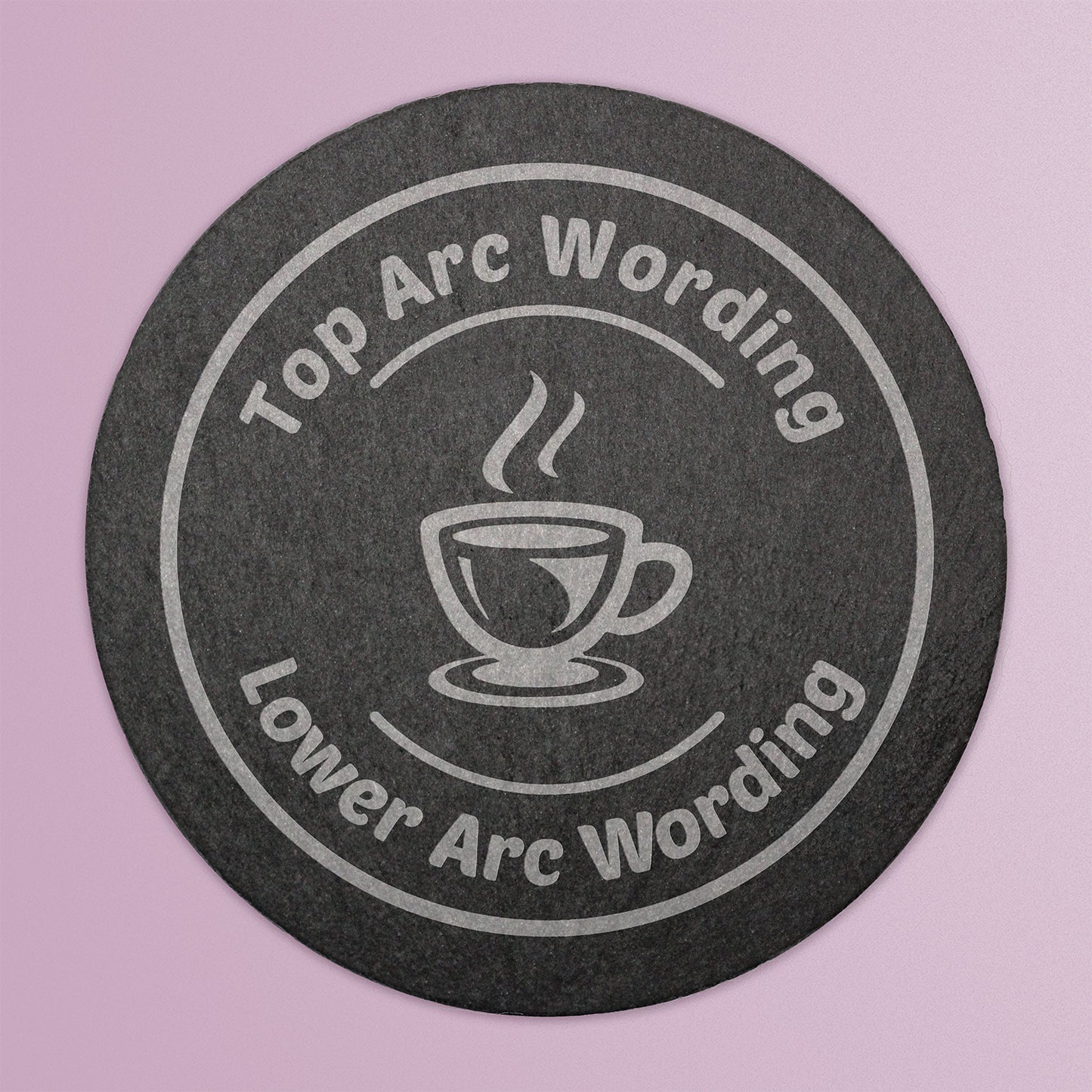 Personalised Circle Slate Coaster - 100mm