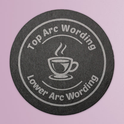Personalised Circle Slate Coaster - 100mm
