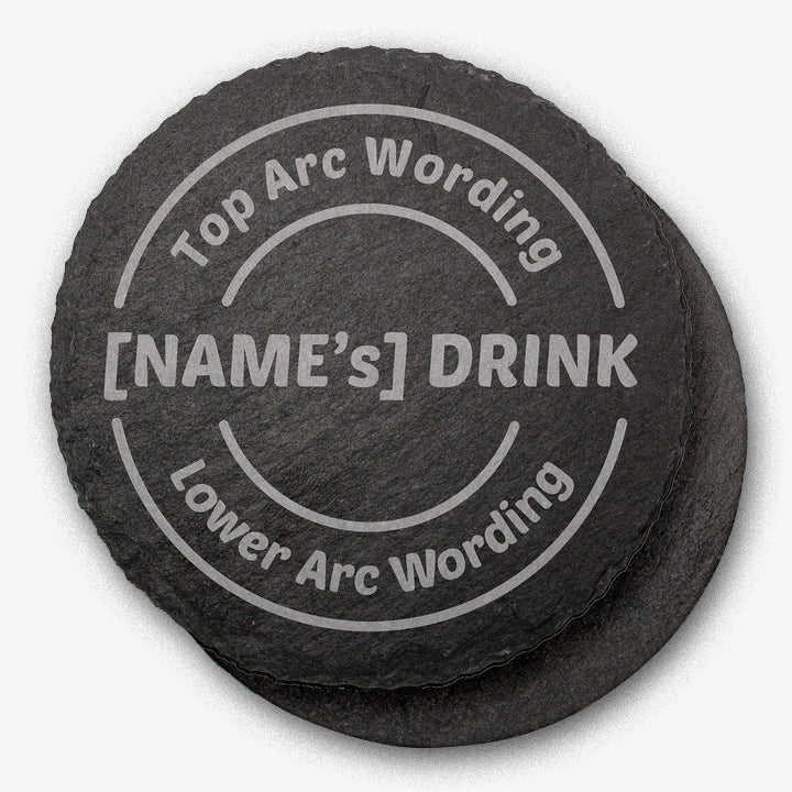 Personalised Circle Slate Coaster - 100mm