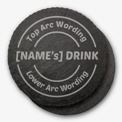 Personalised Circle Slate Coaster - 100mm