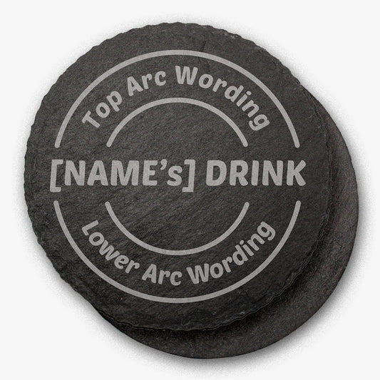 Personalised Circle Slate Coaster - 100mm