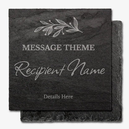Personalised Image Choice Square Slate Coaster - 100mm