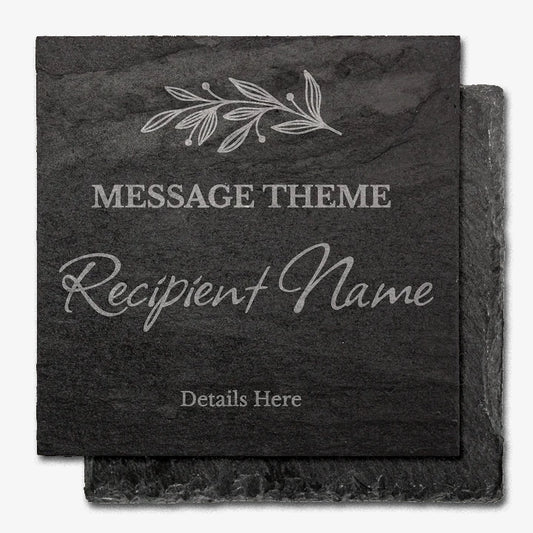 Personalised Image Choice Square Slate Coaster - 100mm