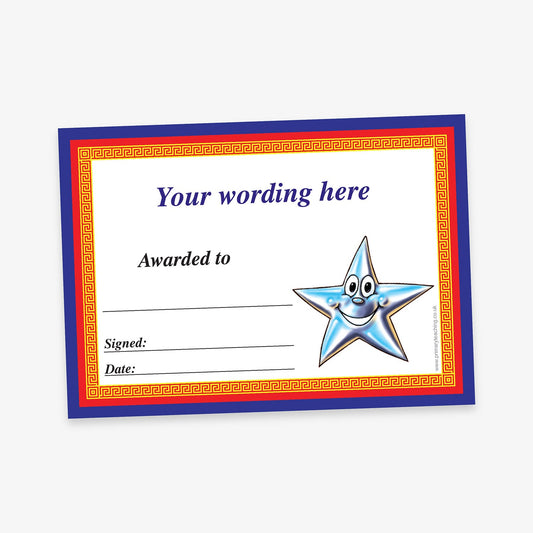 Personalised Smiley Stars Certificate - A5