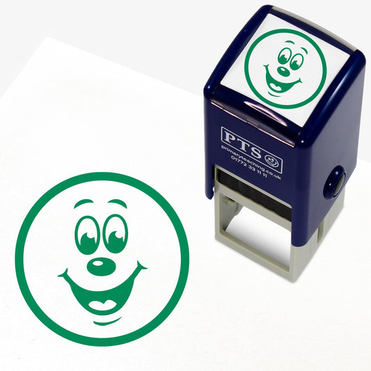 Smiley Face Stamper - Green - 20mm