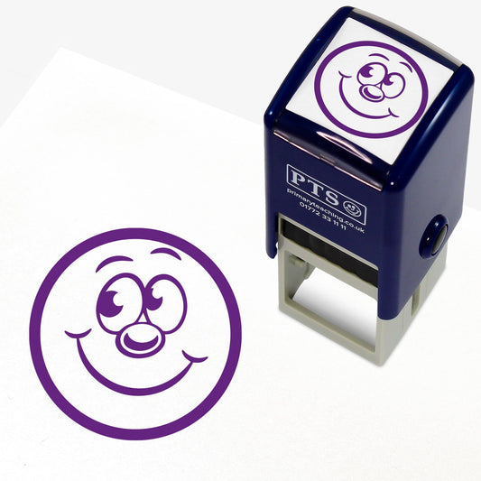 Smiley Face Stamper - Purple - 20mm