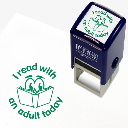 I Read with an Adult Today Stamper - 25mm