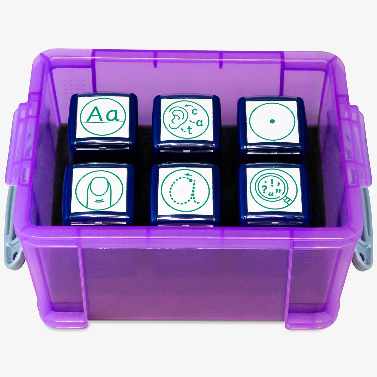 6 Assorted Literacy Stampers - 25mm
