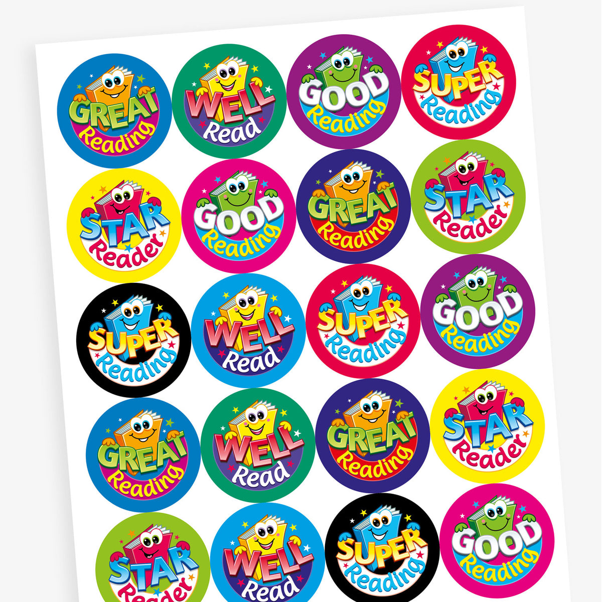 Google Reader Sticker Reading Stickers | 32mm | Rewards | Choose Your Pack Size