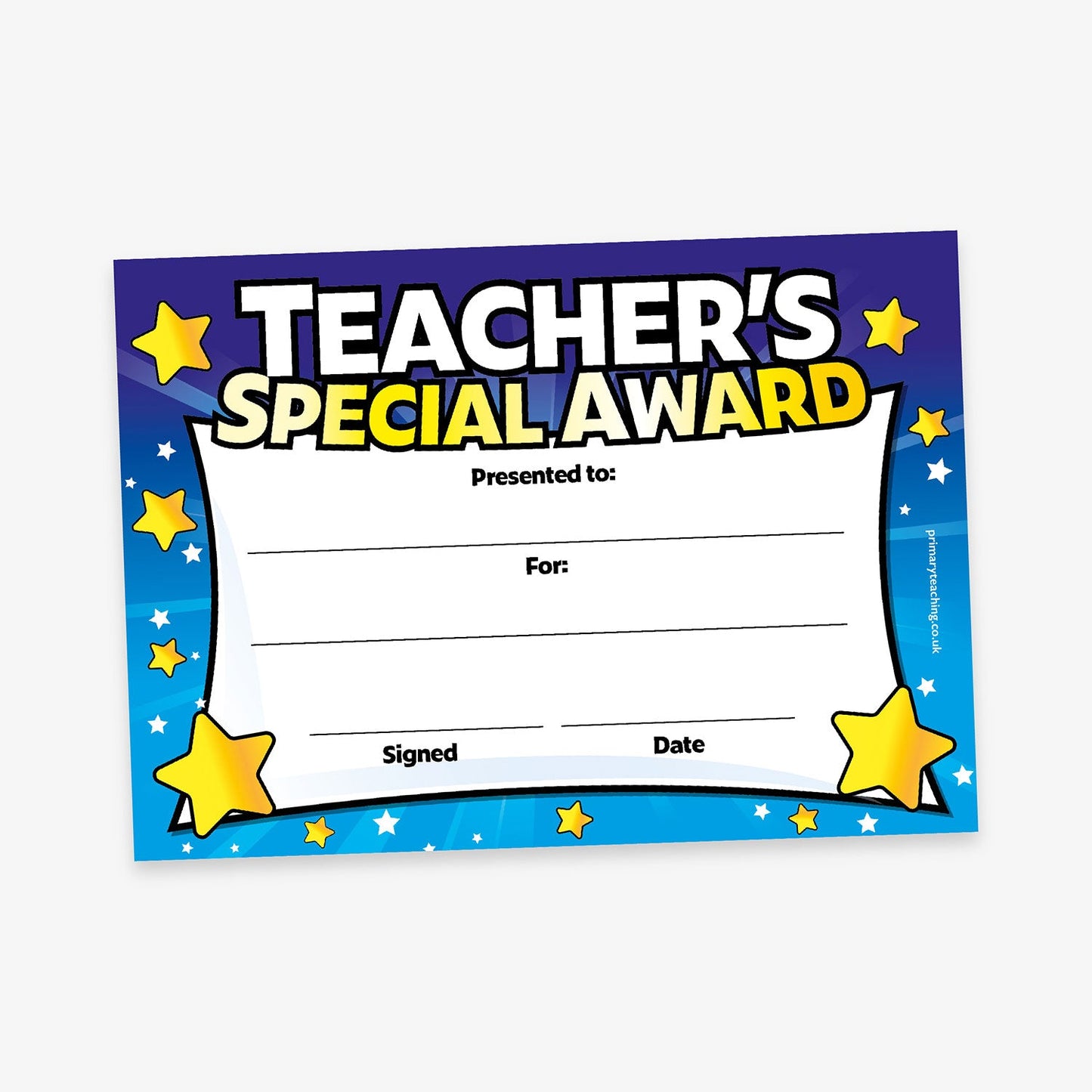 20 Teacher's Special Award Certificates - A5