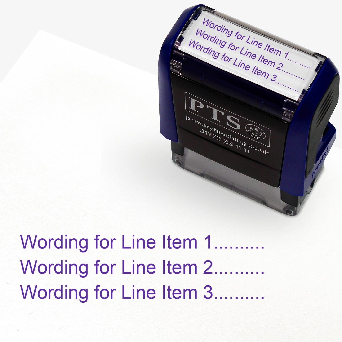 Personalised 3 Tick Box Stamper - 38 x 14mm