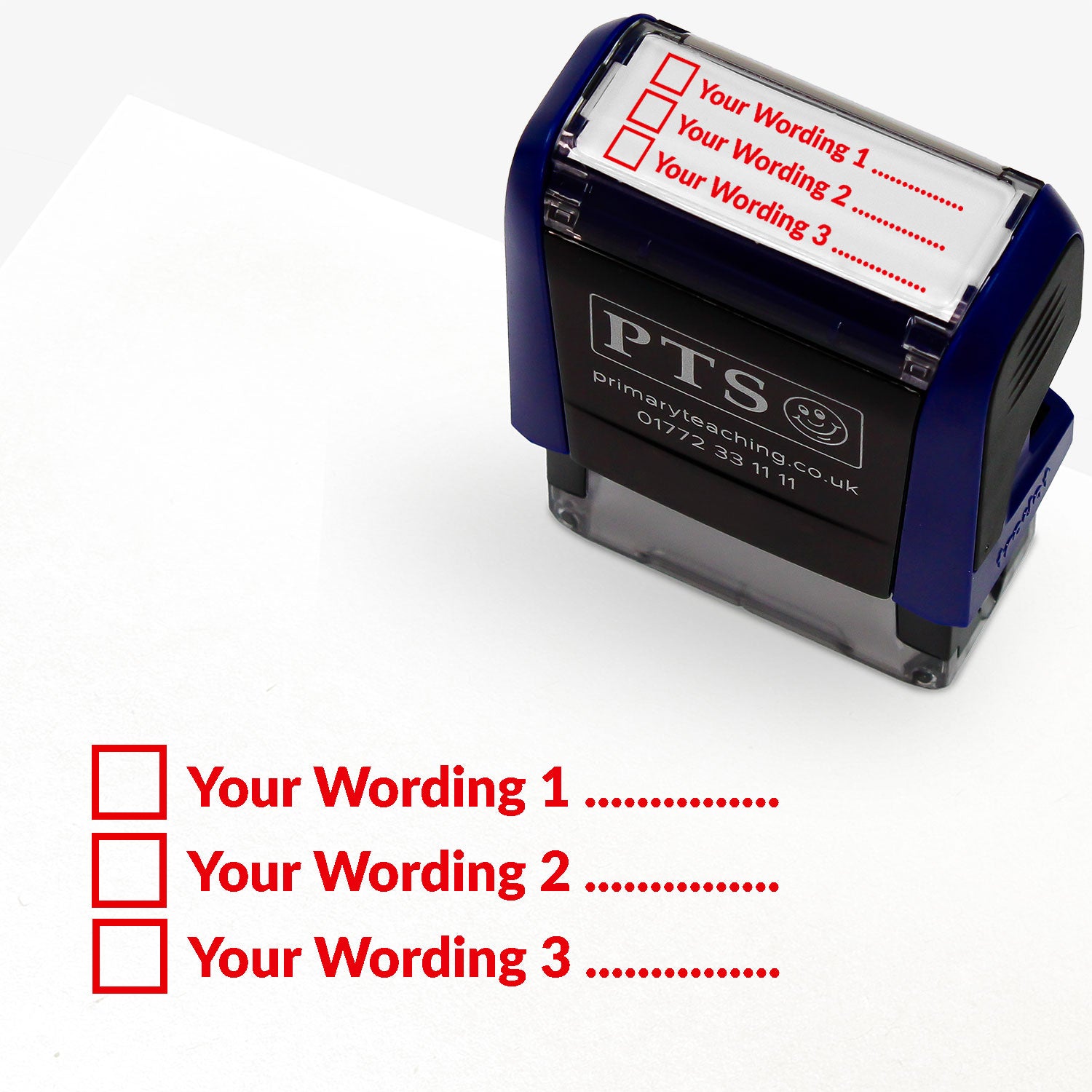 Personalised 3 Tick Box Stamper | 38 x 14mm | Checklist