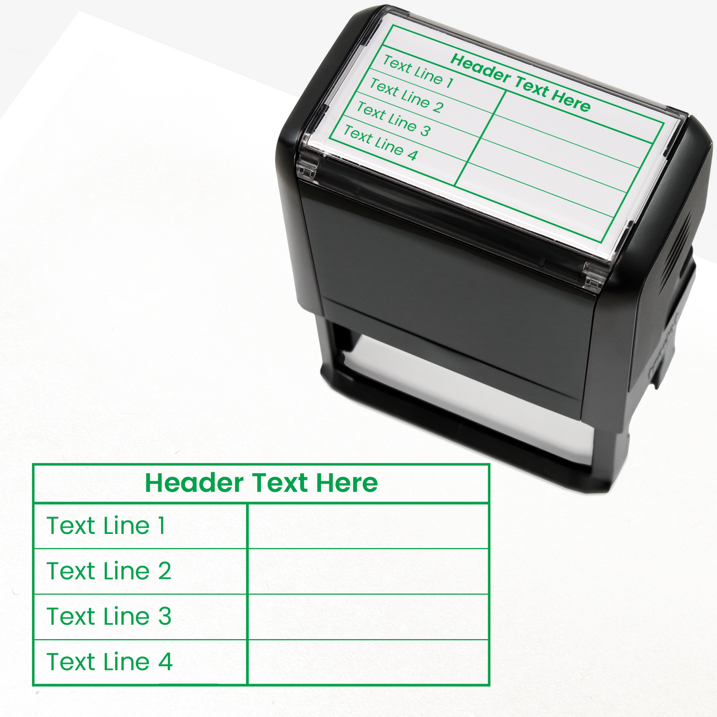 Personalised 4 Line Table Stamper - 75 x 38mm