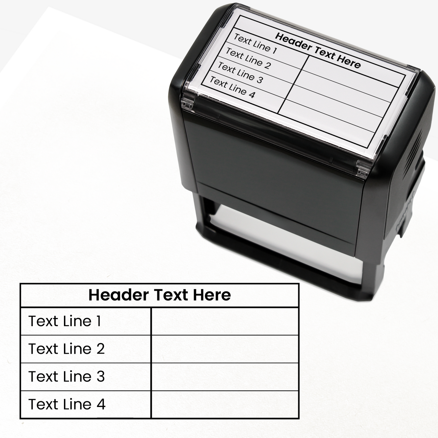 Personalised 4 Line Table Stamper - 75 x 38mm