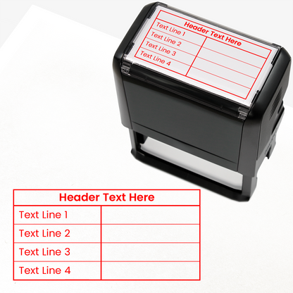 Personalised 4 Line Table Stamper - 75 x 38mm
