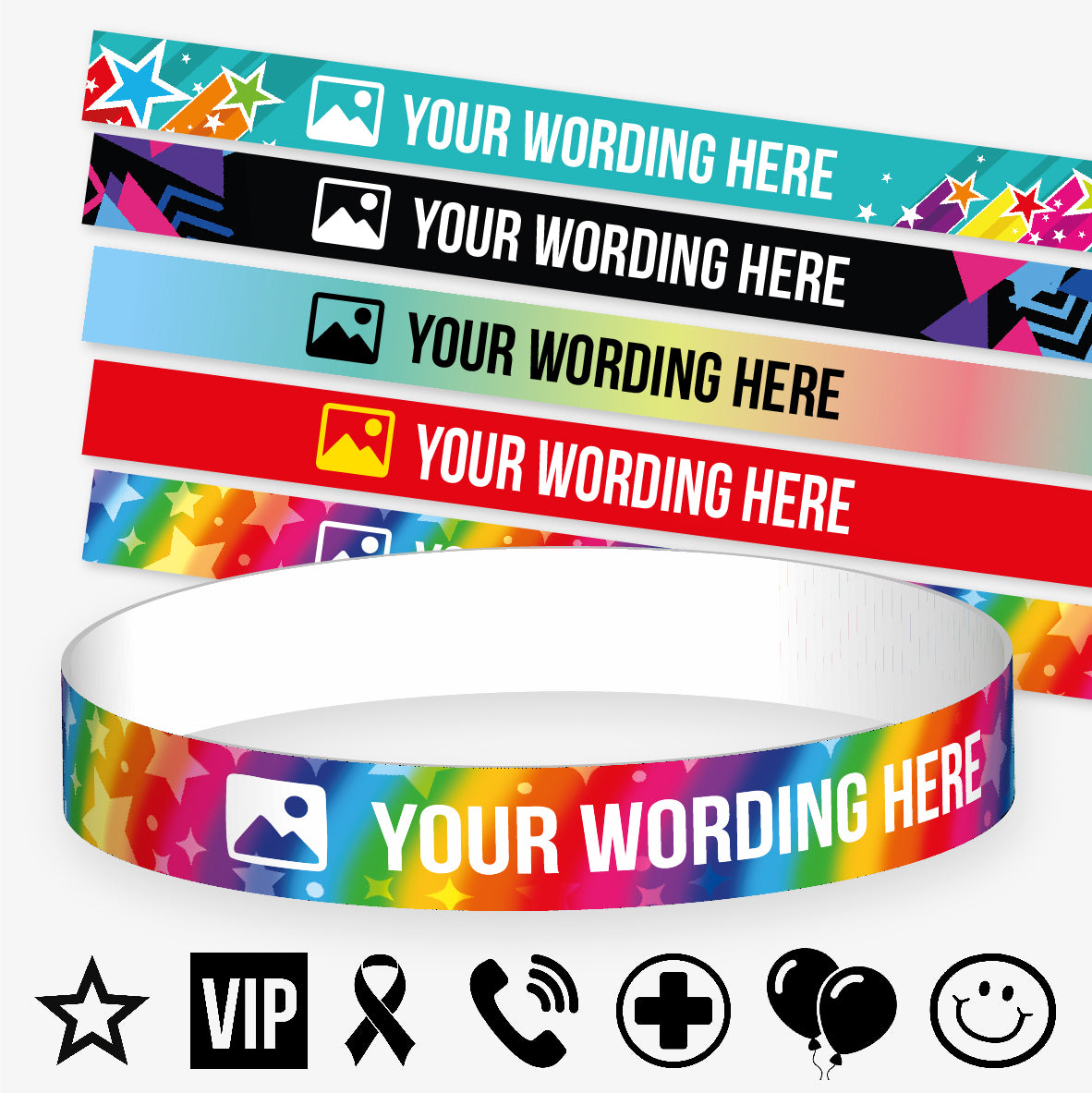 Hand Band Design Create Your Own Wristbands | Personalised | 15mm x 250mm