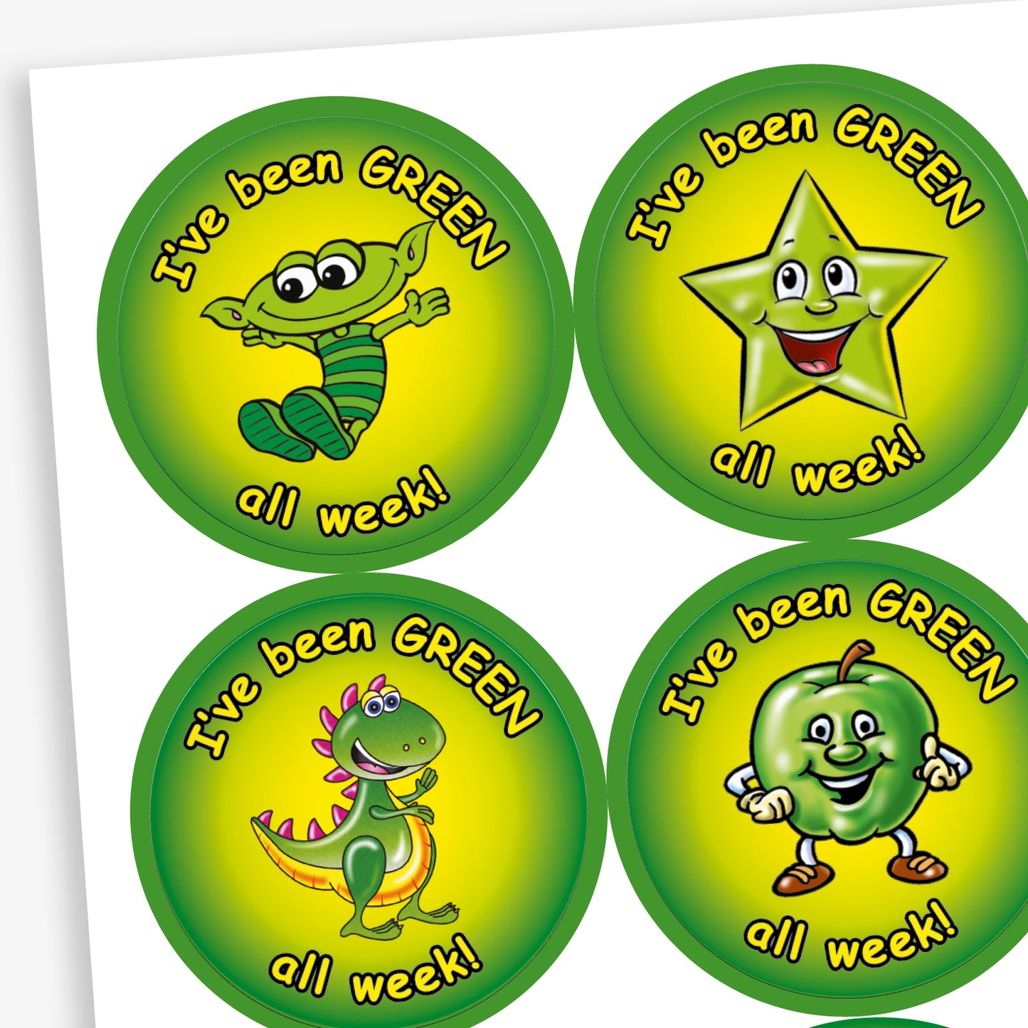 Apple Scented I've Been Green All Week Stickers - 37mm