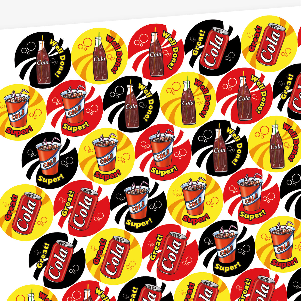 Sticker Cute Cola Scented Cola Stickers | Drinks | 45 Stickers | 32mm