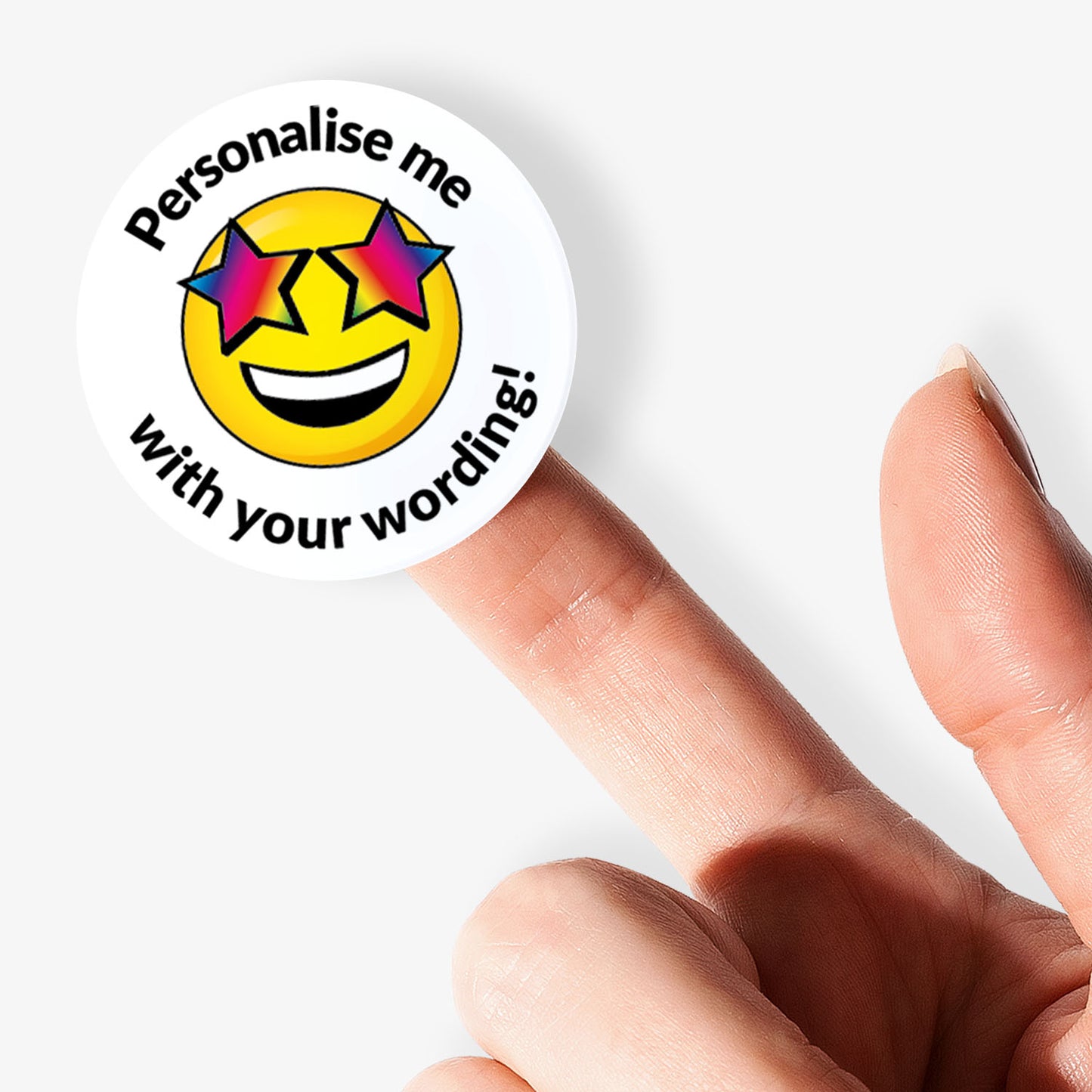 35 Personalised Bubblegum Scented Emoji Stickers - 37mm