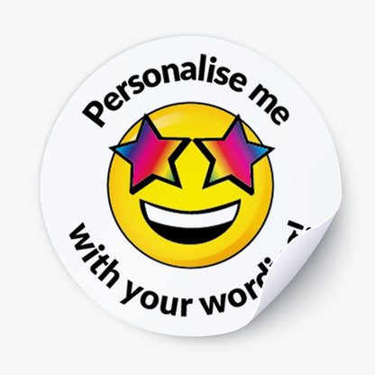 35 Personalised Bubblegum Scented Emoji Stickers - 37mm