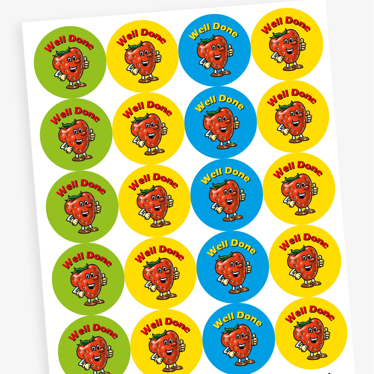 Strawberry Scented Well Done Stickers - 32mm