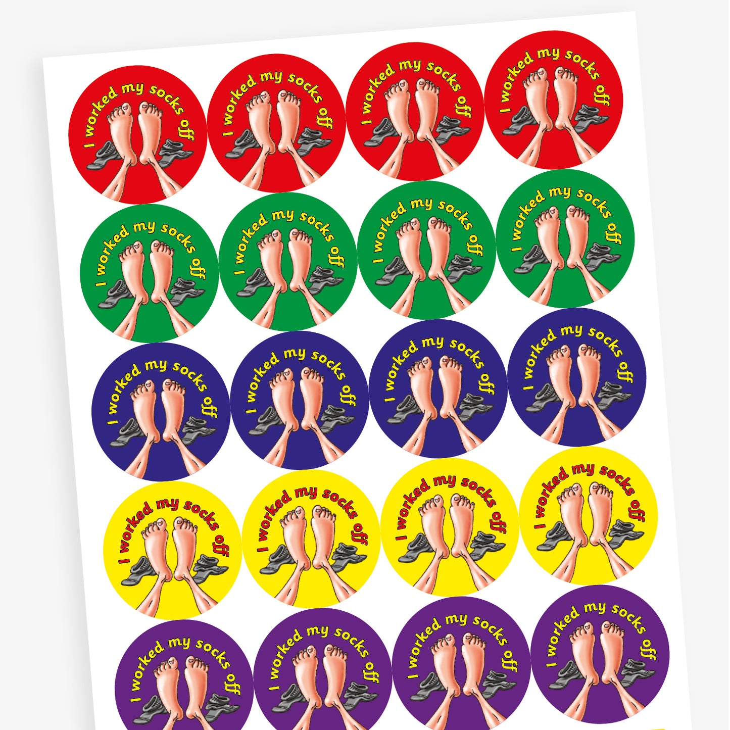 Clean Linen Scented I Worked My Socks Off Stickers - 32mm