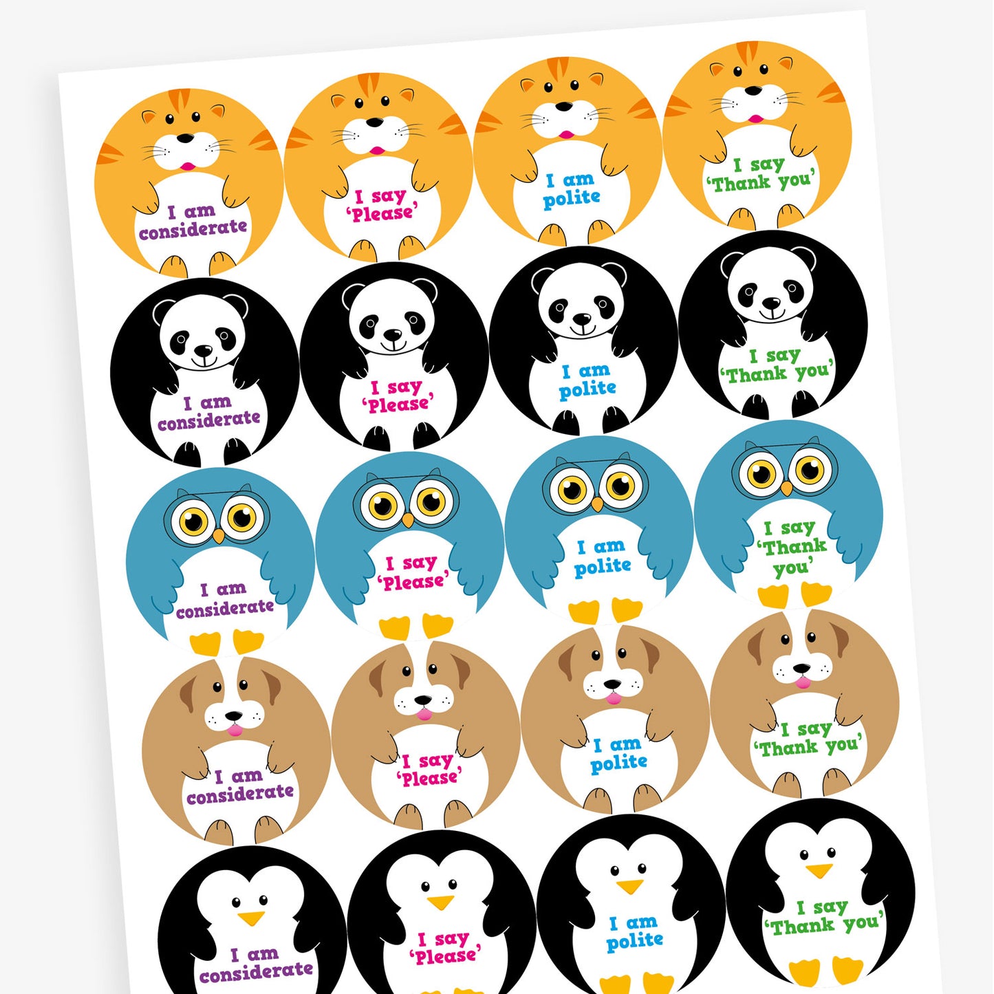 Tropical Scented Manners Stickers - 32mm