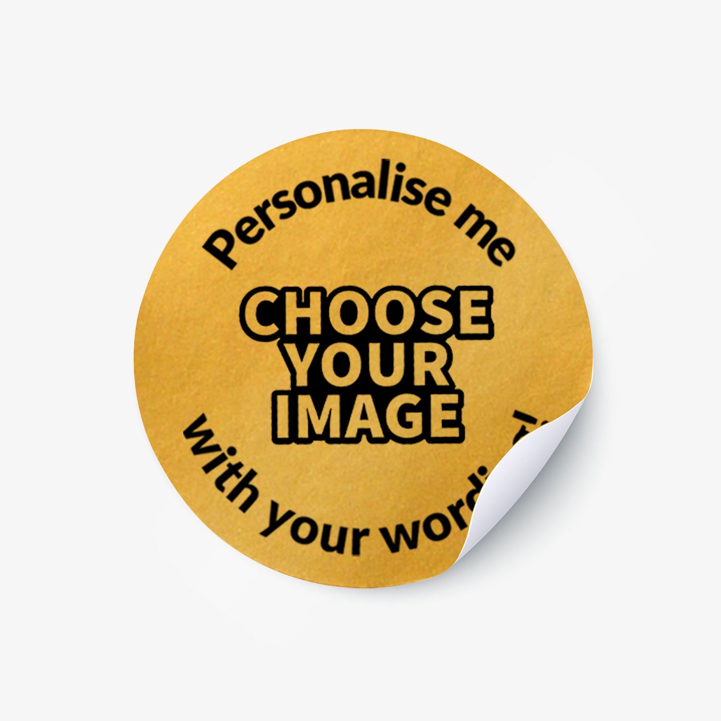 70 Design Your Own Metallic Gold Stickers - 25mm