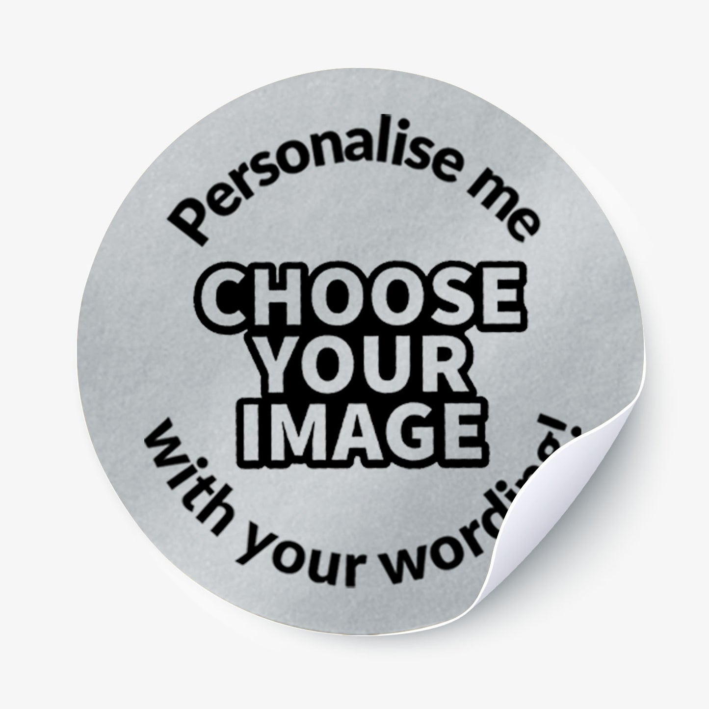 35 Design Your Own Metallic Silver Stickers - 37mm