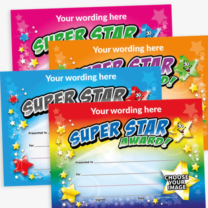 20 Design Your Own Star Award Certificates - A5