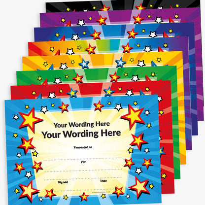 20 Design Your Own Star Burst Certificates - A5