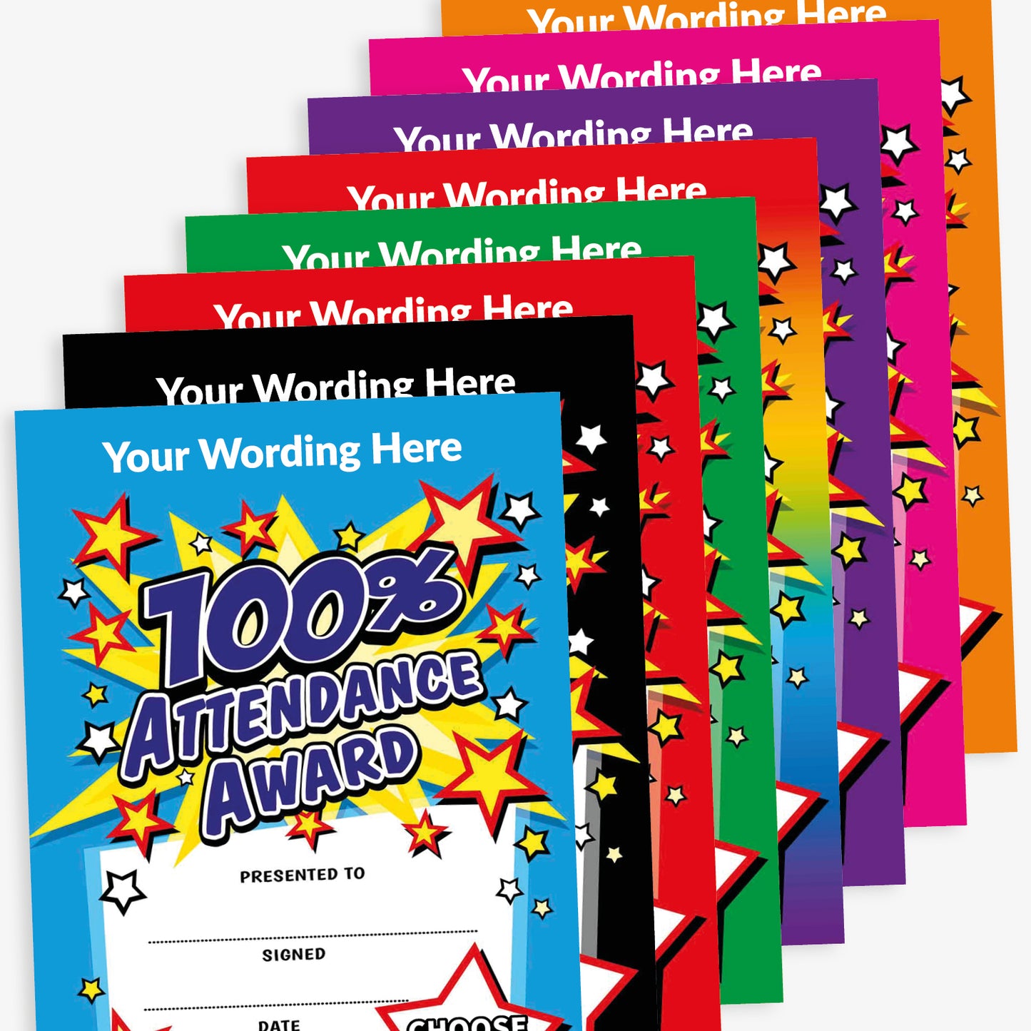20 Design Your Own Attendance Award Certificates - A5