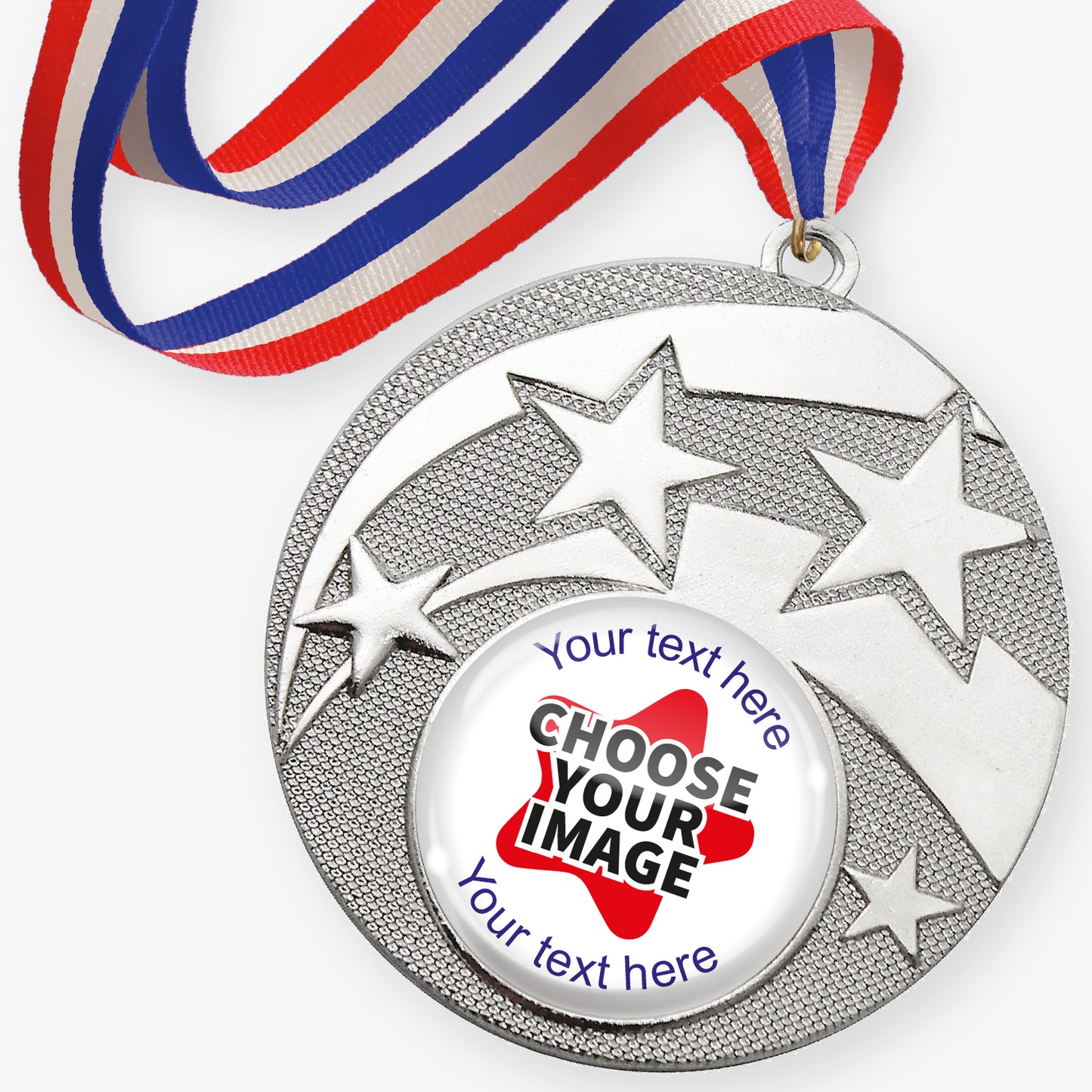 10 Design Your Own Star Medals - Silver