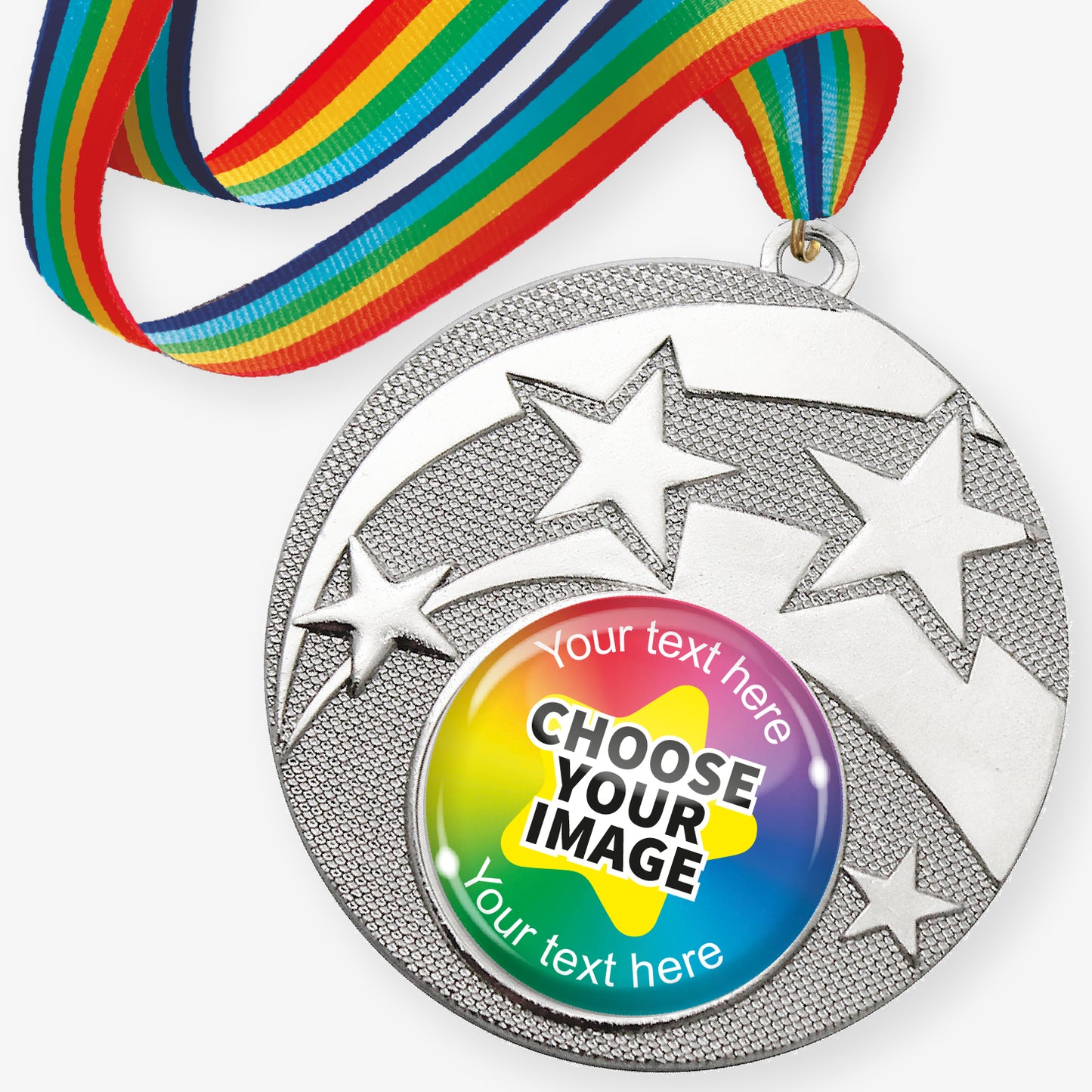 10 Design Your Own Star Medals - Silver