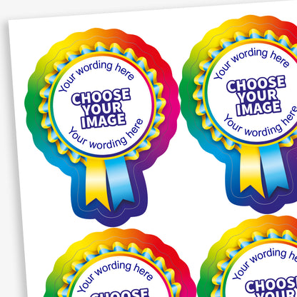 16 Design Your Own Rosette Stickers - 44 x 58mm