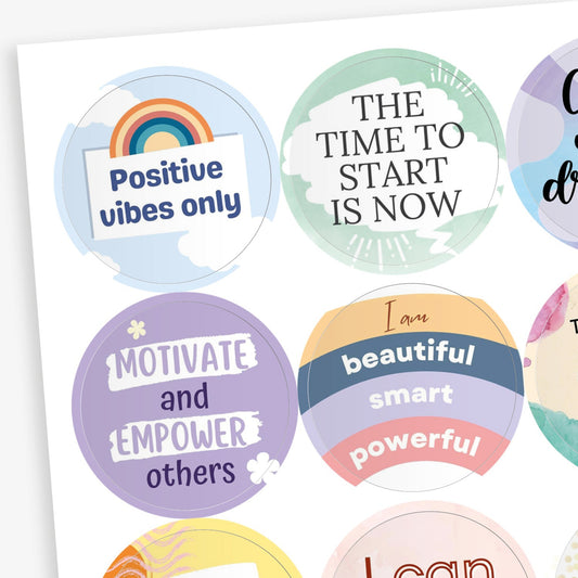 20 Positive Affirmation Stickers - 32mm