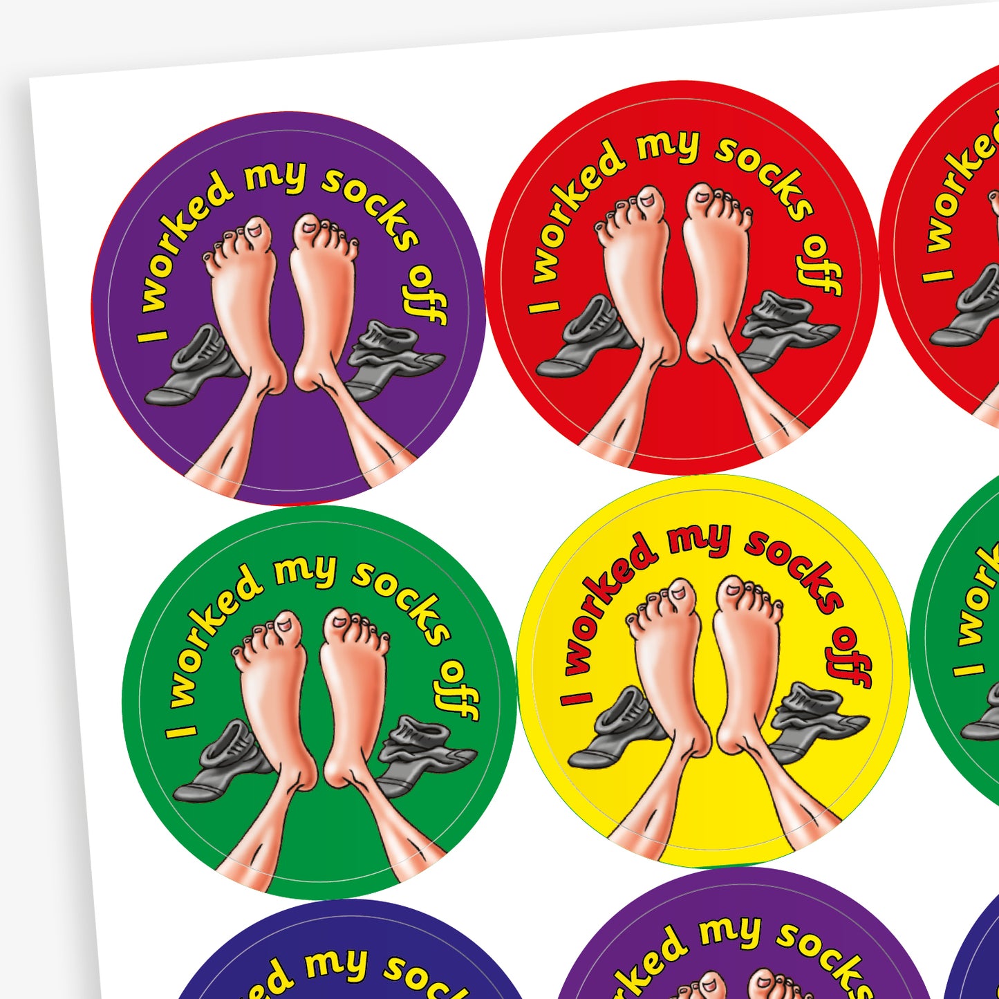 Clean Linen Scented I Worked My Socks Off Stickers - 32mm