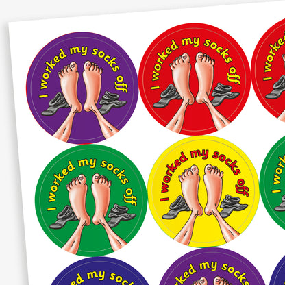 Clean Linen Scented I Worked My Socks Off Stickers - 32mm