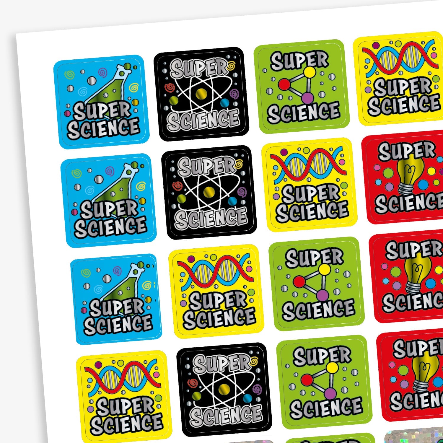 Primary Science Kids Sticker Metallic Super Science Stickers | 140 Stickers | 16mm