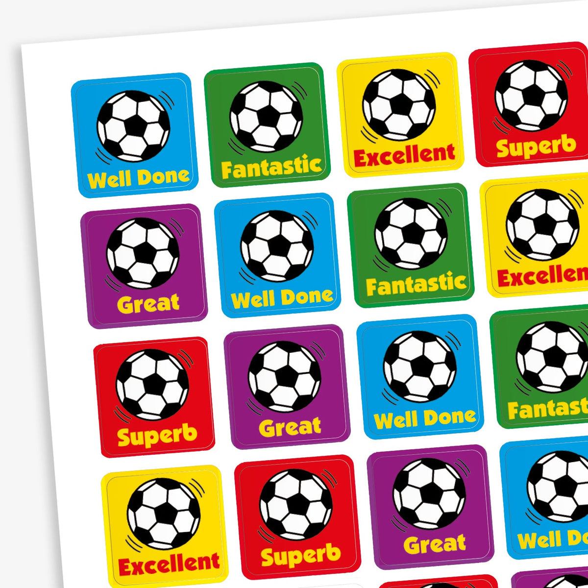 Football Stickers Color Football Stickers | 140 Stickers | 16mm | Pupil Rewards
