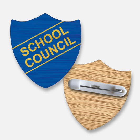 Bamboo Shield School Council Badge - 35mm