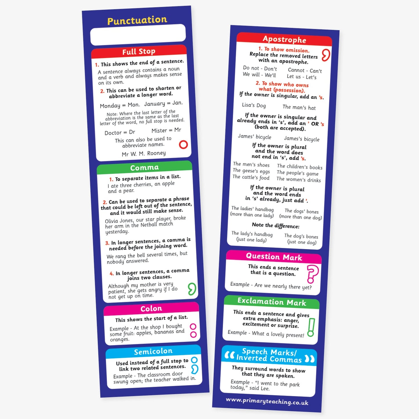 30 Punctuation Bookmarks